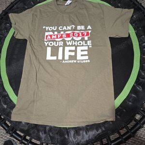 Gildan Olive Graphic Tee with Bold Quote